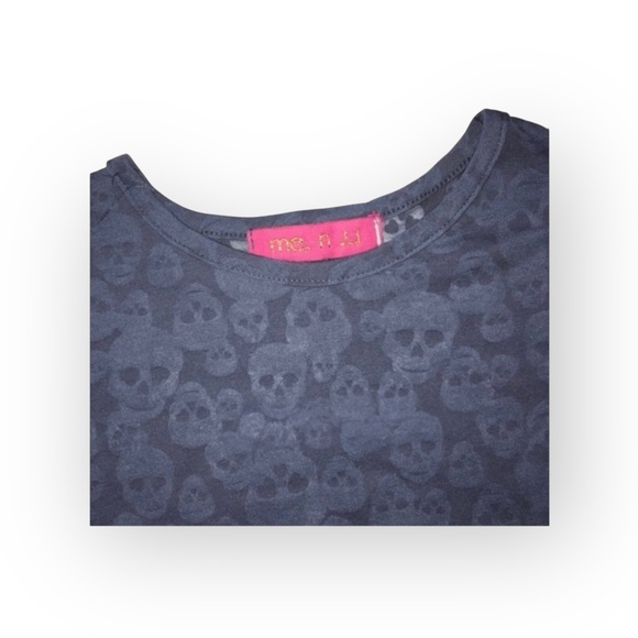 new ☺︎︎ me.n.u ☺︎︎ Skull Burnout Tee T Shirt ☺︎︎ Slate ☺︎︎ Size 4 / 5 / 6 / 6X - Picture 6 of 16